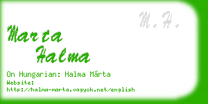 marta halma business card